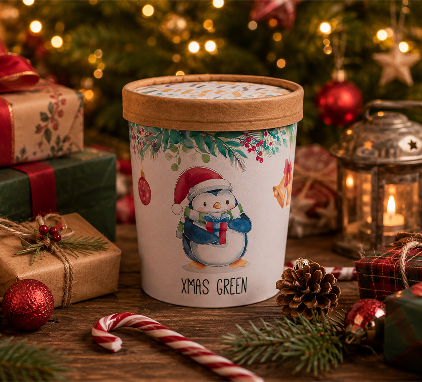Green Xmas Leo Tea w kubku prezentowym
